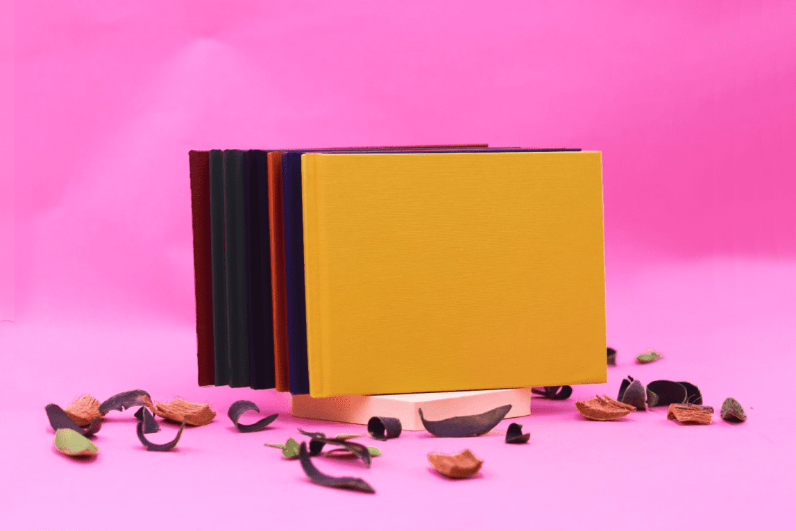 A display showing Classic photobooks in 6 colours.