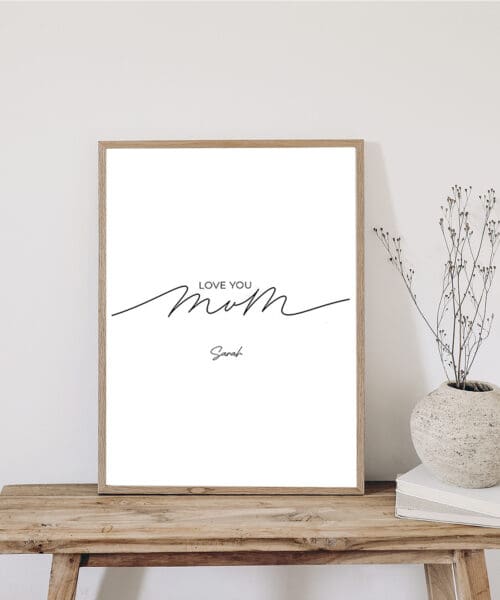 Love you Mum A3 Framed Line Art Love you Mum A3 Framed Line Art