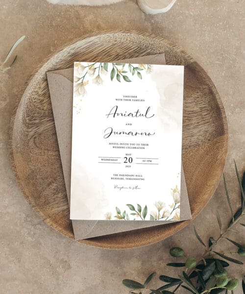 Floral Gold Foiled Wedding Invite Floral Gold Foiled Wedding Invite