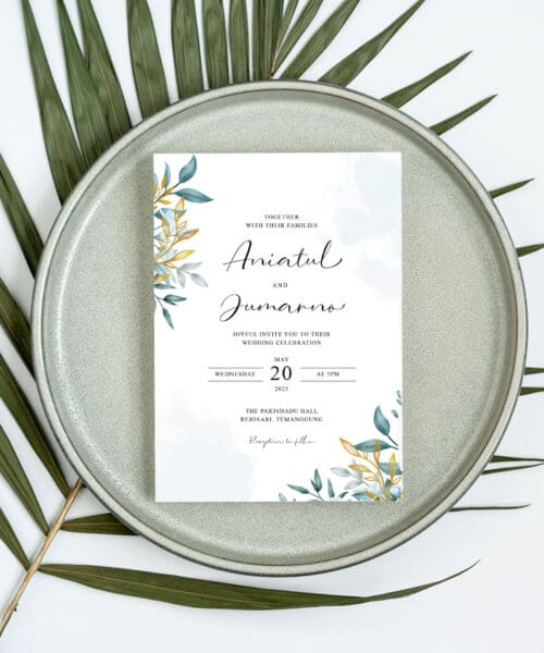 Green and Gold Foiled Wedding Invite Green and Gold Foiled Wedding Invite