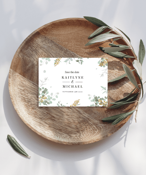 Green Foiled Save The Date Green Foiled Save The Date
