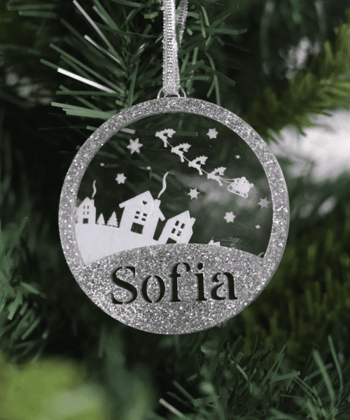 Personalised Xmas Scene Tree Ornament Personalised Xmas Scene Tree Ornament